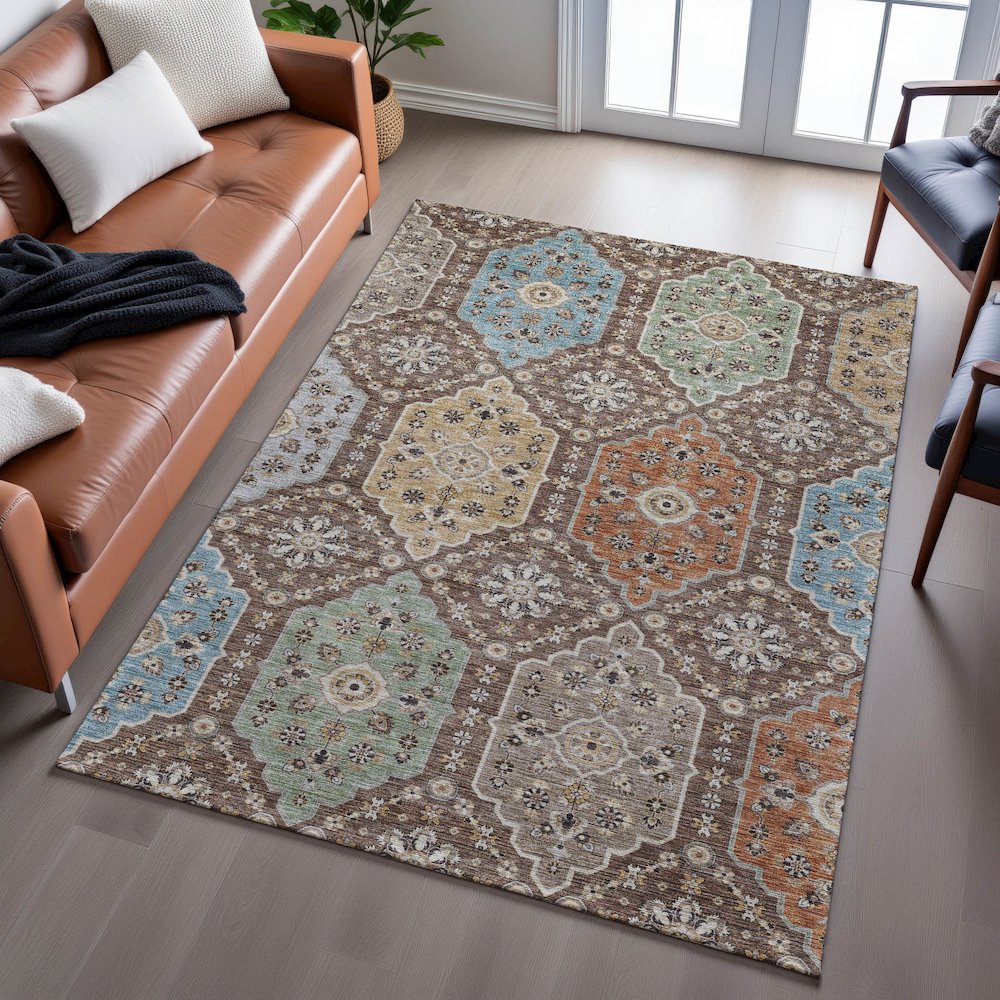 Indoor/Outdoor Silk Road Chocolate 9' x 12' Rug