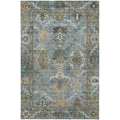 Indoor/Outdoor Silk Road Aqua 9' x 12' Rug