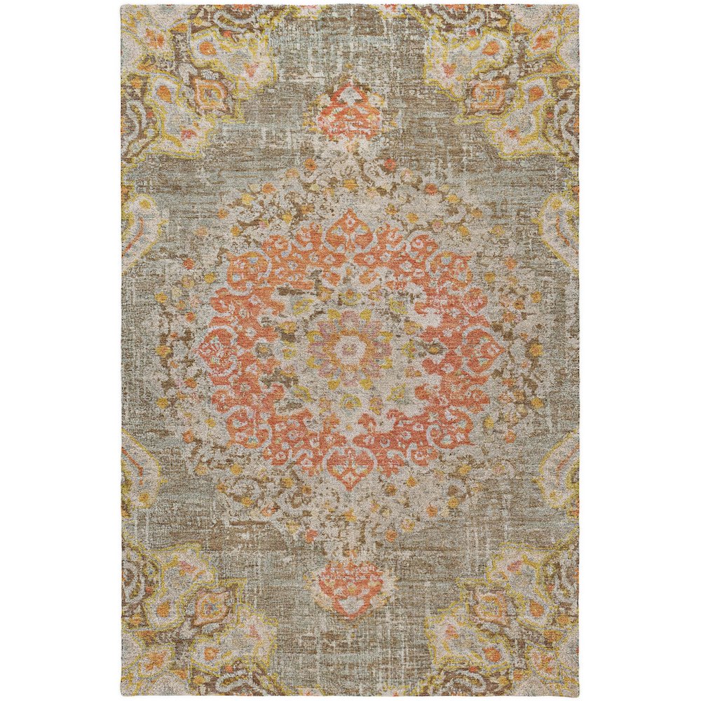 Luxury Washable Indoor/Outdoor Tabrook Brown 10' x 14' Rug