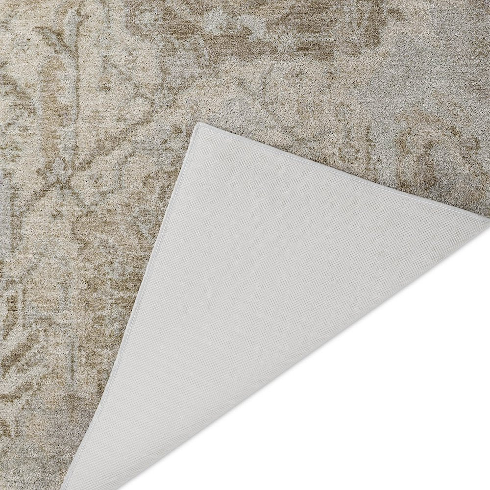 Luxury Washable Indoor/Outdoor Tabrook Ivory 8' x 8' Round Rug