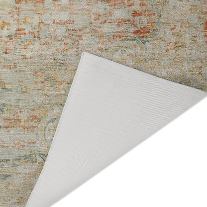 Luxury Washable Indoor/Outdoor Tabrook Tan 8' x 8' Round Rug