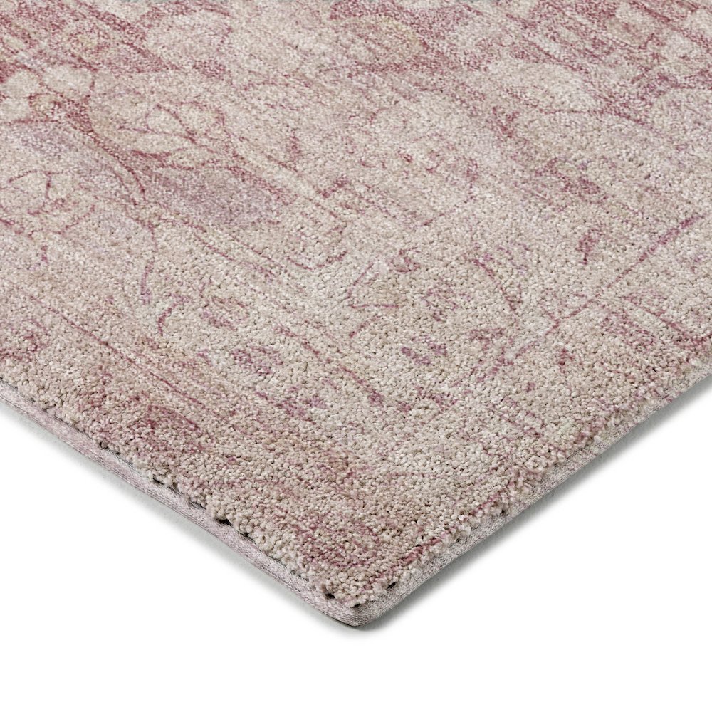 Luxury Washable Indoor/Outdoor Tabrook Pink 8' x 8' Round Rug