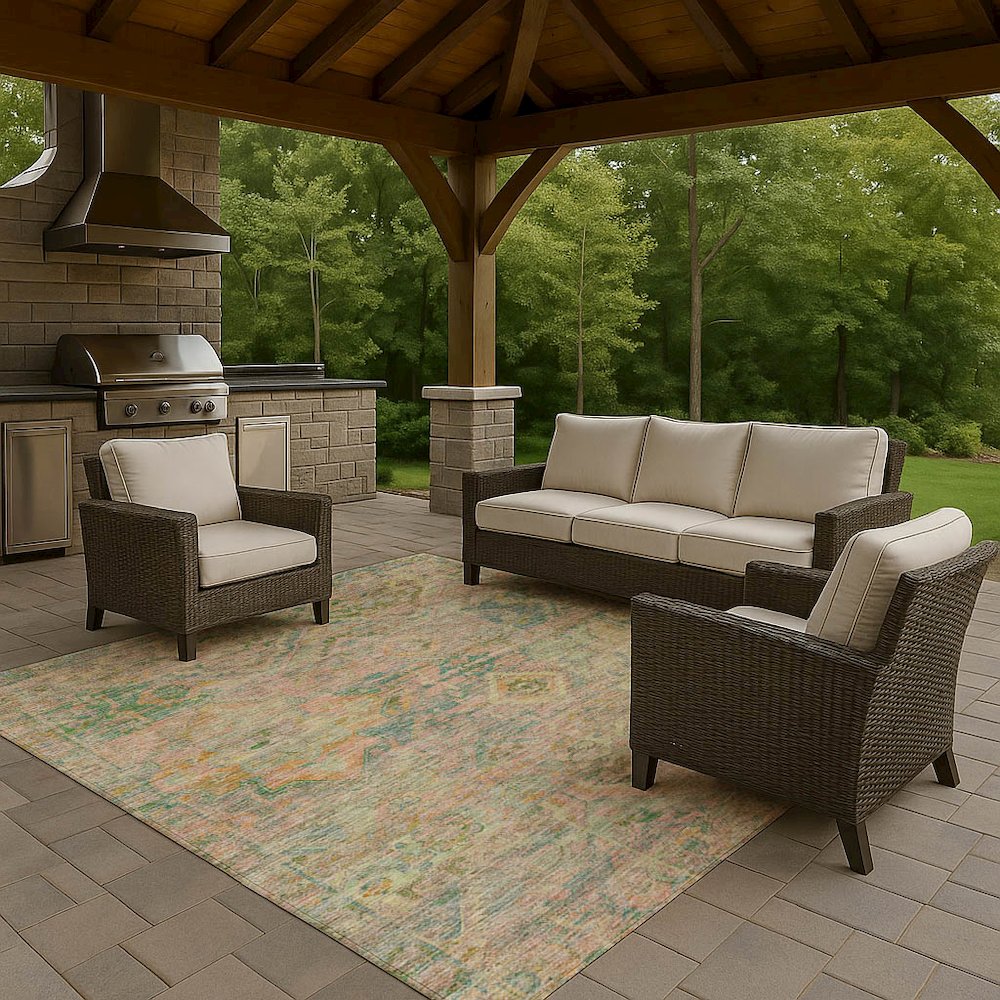 Luxury Washable Indoor/Outdoor Tabrook Blush 10' x 14' Rug