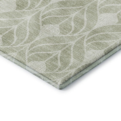 Luxury Washable Indoor/Outdoor The Reserve Celery 8' x 8' Round Rug