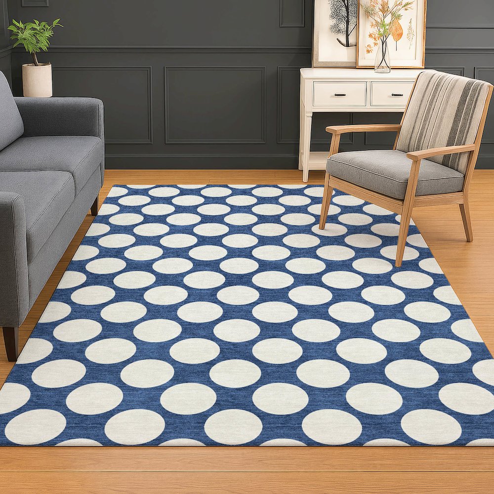 Luxury Washable Indoor/Outdoor The Reserve Navy 10' x 14' Rug