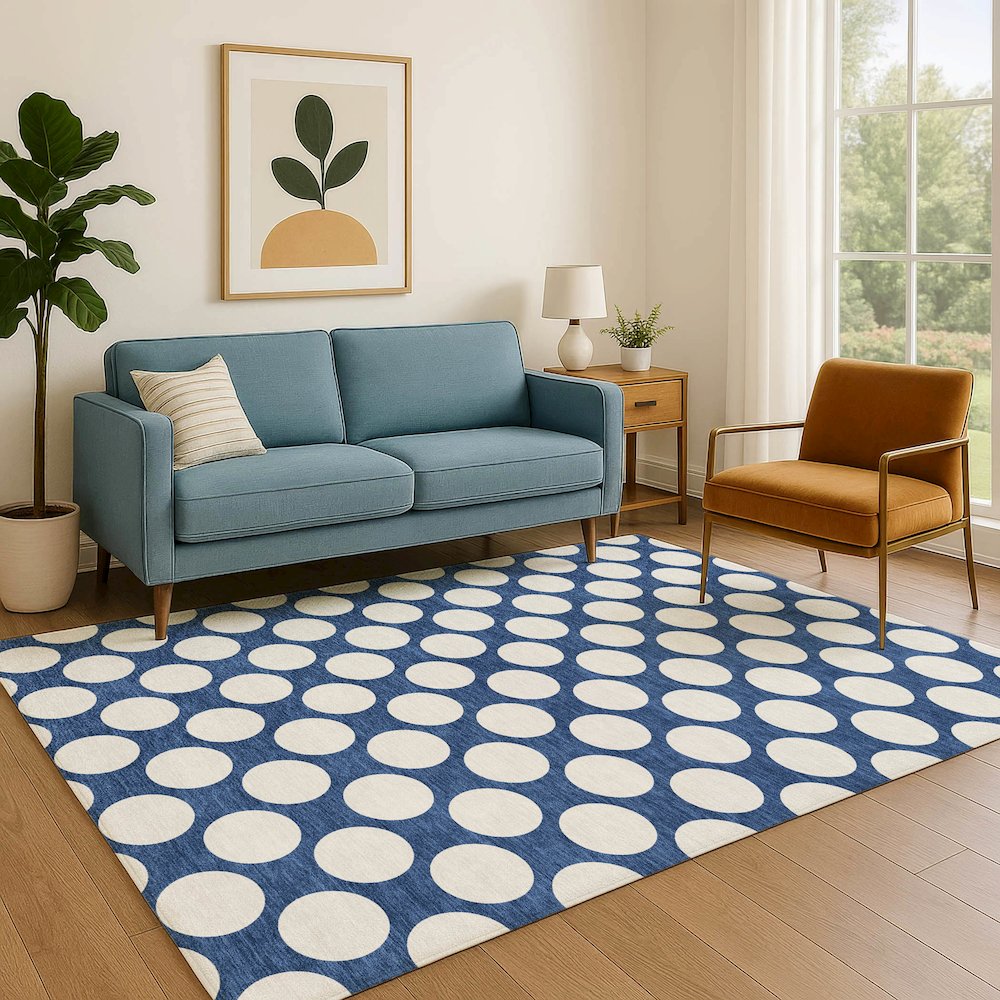 Luxury Washable Indoor/Outdoor The Reserve Navy 10' x 14' Rug