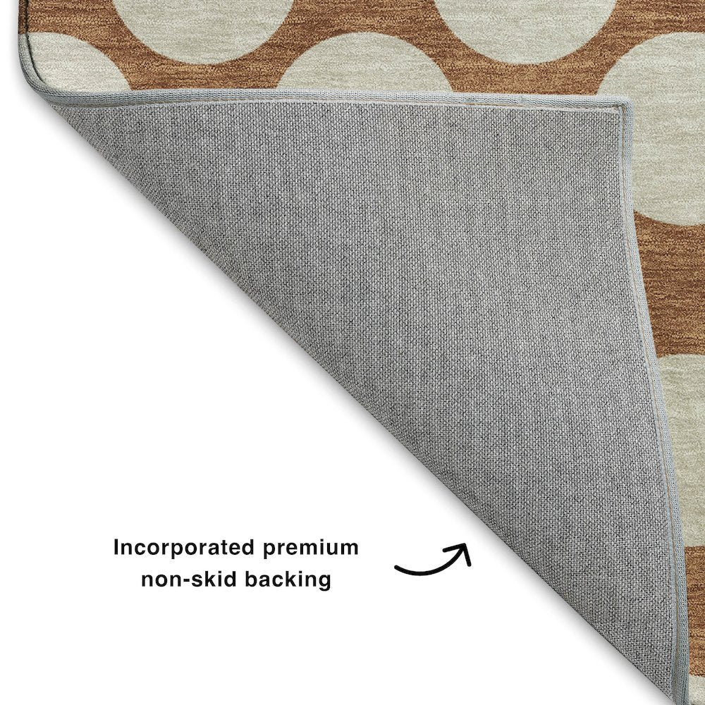 Luxury Washable Indoor/Outdoor The Reserve Paprika 8' x 8' Round Rug