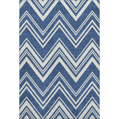 Luxury Washable Indoor/Outdoor The Reserve Blue 10' x 14' Rug