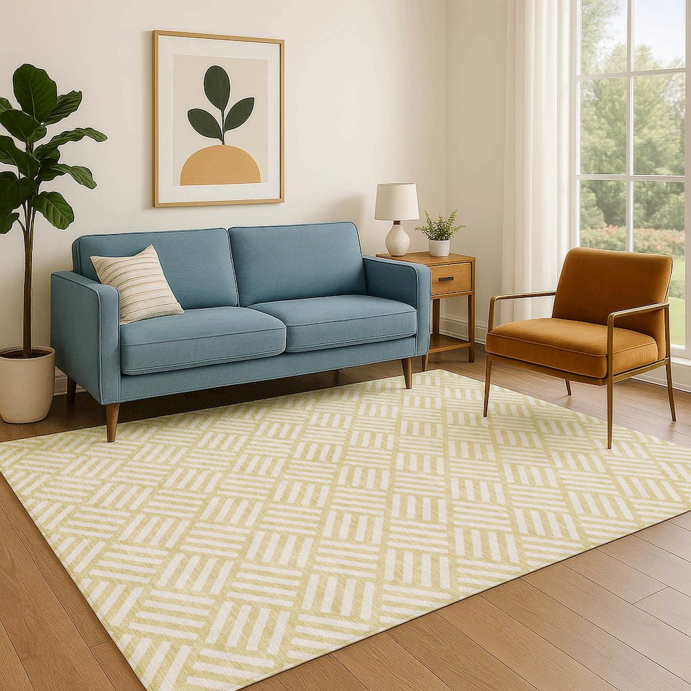 Luxury Washable Indoor/Outdoor The Reserve Wheat 10' x 14' Rug