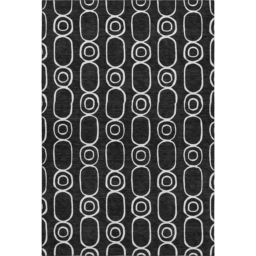 Luxury Washable Indoor/Outdoor The Reserve Black 10' x 14' Rug