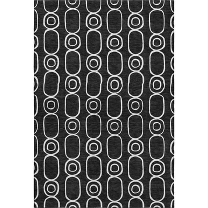 Luxury Washable Indoor/Outdoor The Reserve Black 10' x 14' Rug