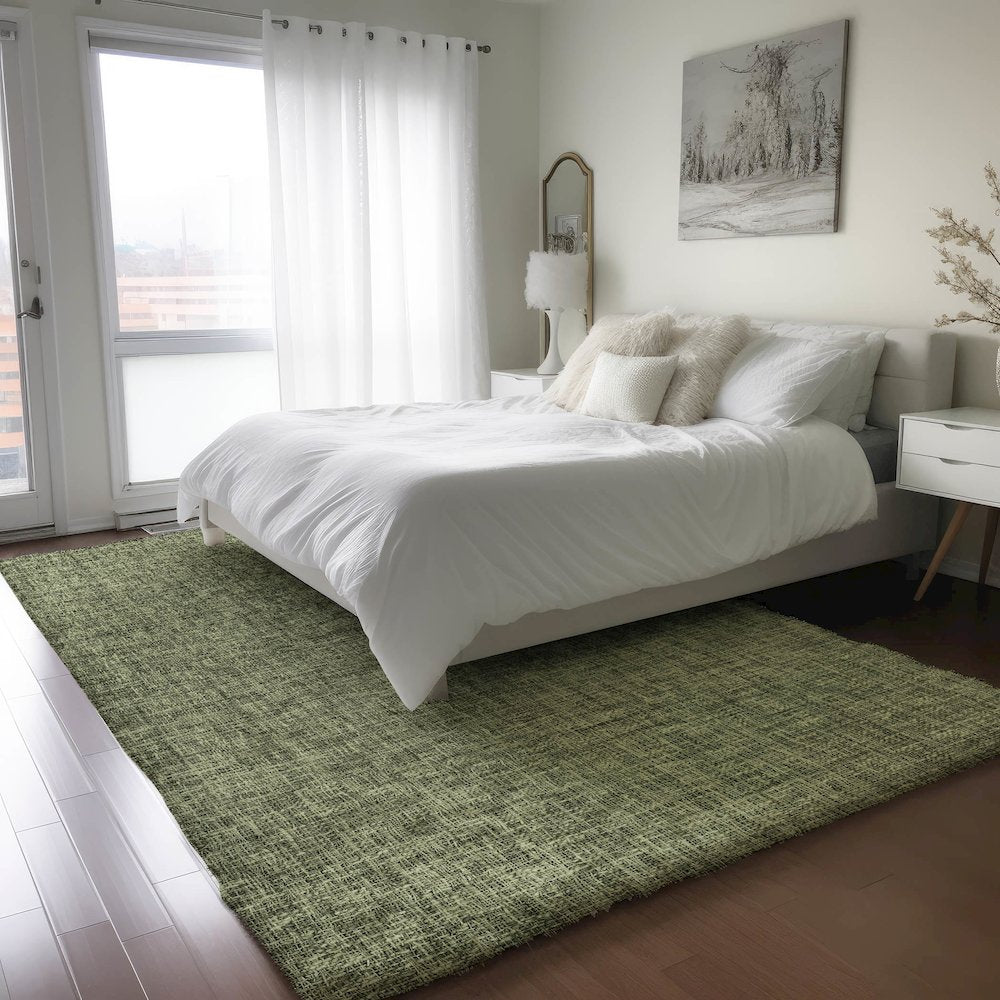 Luxury Washable Voyage VY1 Green 10' x 14' Rug