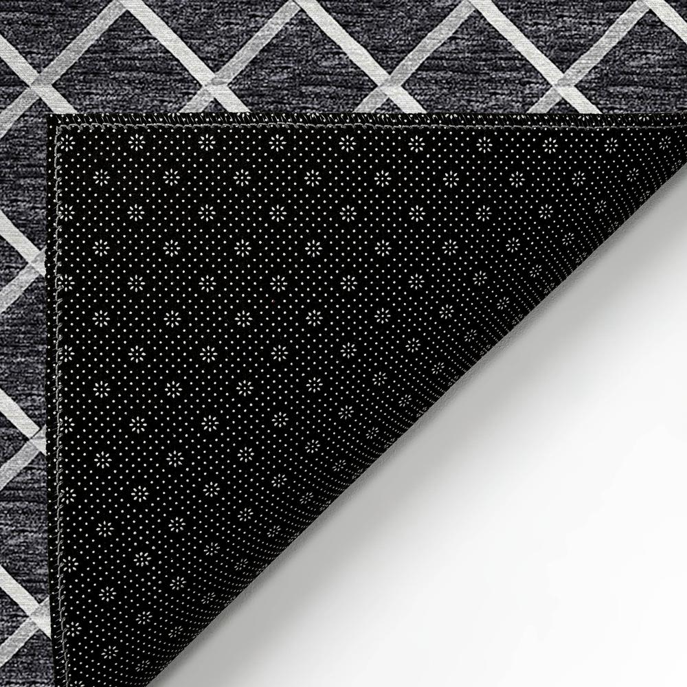 Indoor/Outdoor York YO1 Black Washable 2'3" x 7'6" Rug