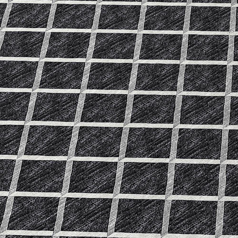 Indoor/Outdoor York YO1 Black Washable 2'3" x 7'6" Rug