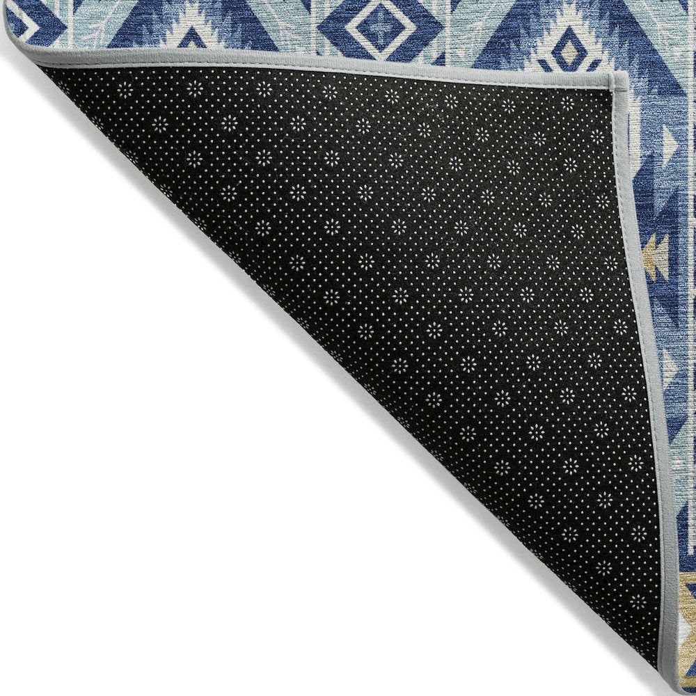 Machine Washable Indoor/Outdoor Chantille Navy 8' x 10' Rug