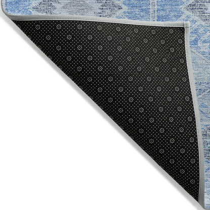 Machine Washable Indoor/Outdoor Chantille Blue 8' x 10' Rug