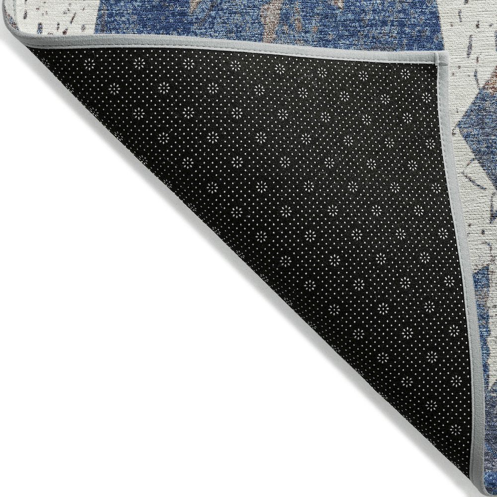 Machine Washable Indoor/Outdoor Chantille Blue 8' x 10' Rug