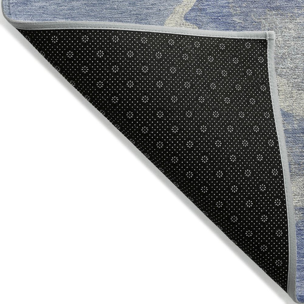 Machine Washable Indoor/Outdoor Chantille Denim 8' x 10' Rug