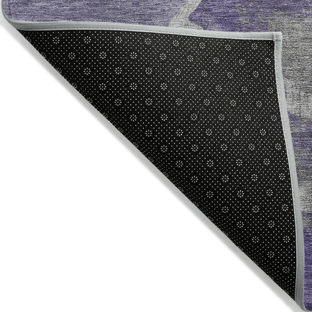 Machine Washable Indoor/Outdoor Chantille Purple 8' x 10' Rug