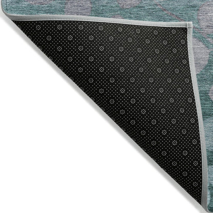 Machine Washable Indoor/Outdoor Chantille Teal 8' x 10' Rug