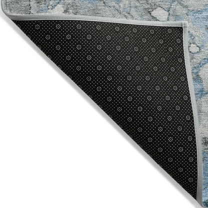 Machine Washable Indoor/Outdoor Chantille Blue 8' x 10' Rug