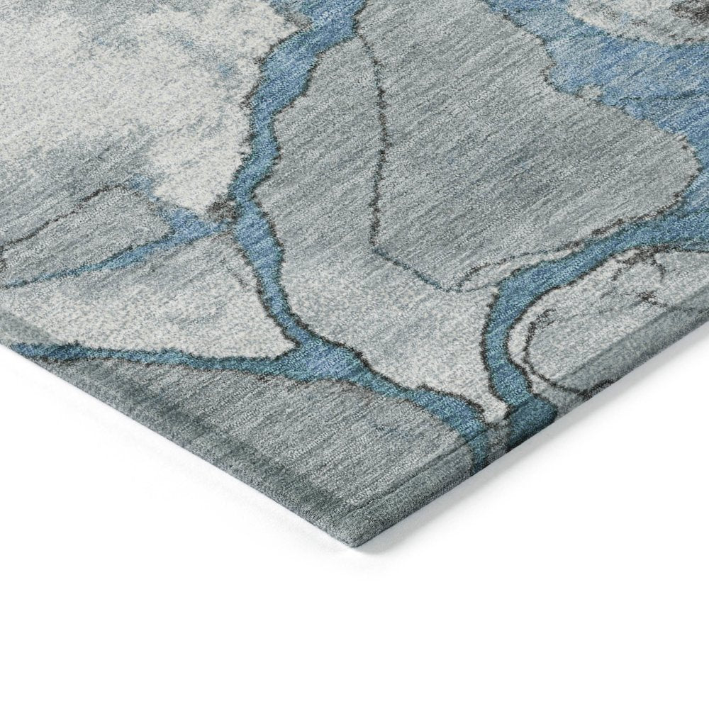 Machine Washable Indoor/Outdoor Chantille Blue 8' x 10' Rug
