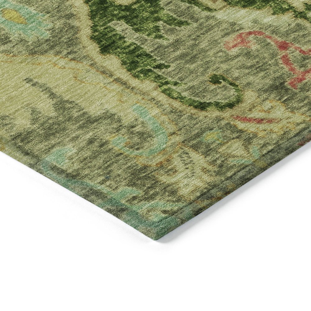 Machine Washable Indoor/Outdoor Chantille Green 8' x 10' Rug