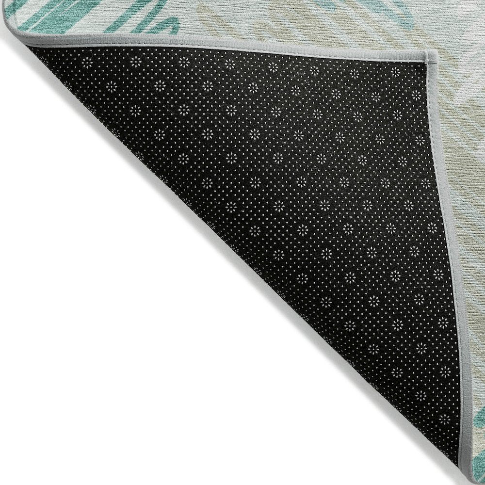 Machine Washable Indoor/Outdoor Chantille Teal 8' x 10' Rug