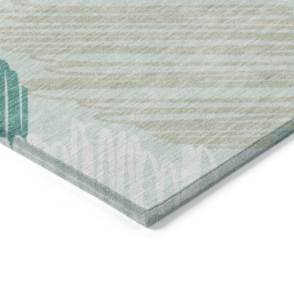 Machine Washable Indoor/Outdoor Chantille Teal 8' x 10' Rug