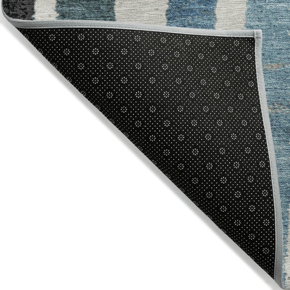 Machine Washable Indoor/Outdoor Chantille Black 8' x 10' Rug