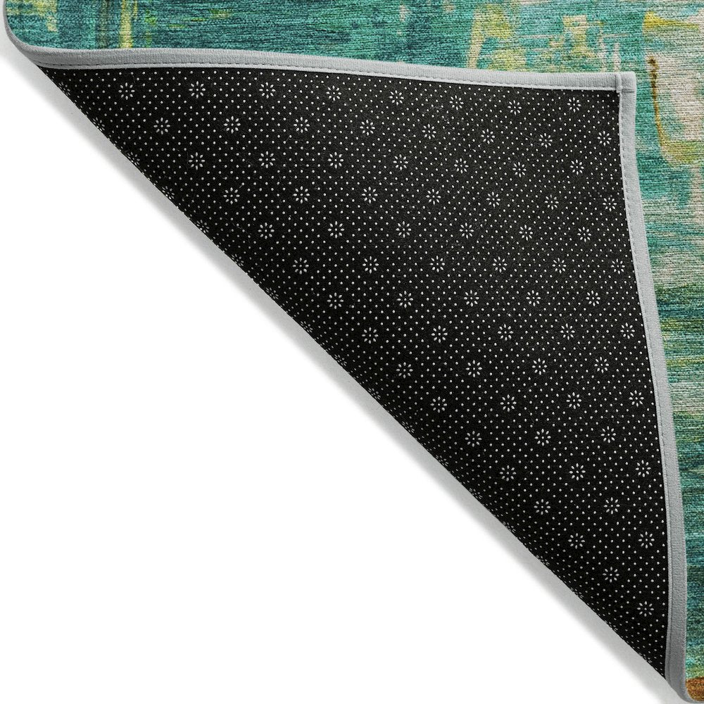 Machine Washable Indoor/Outdoor Chantille Green 8' x 10' Rug
