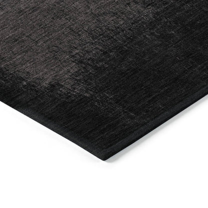 Machine Washable Indoor/Outdoor Chantille Black 8' x 10' Rug
