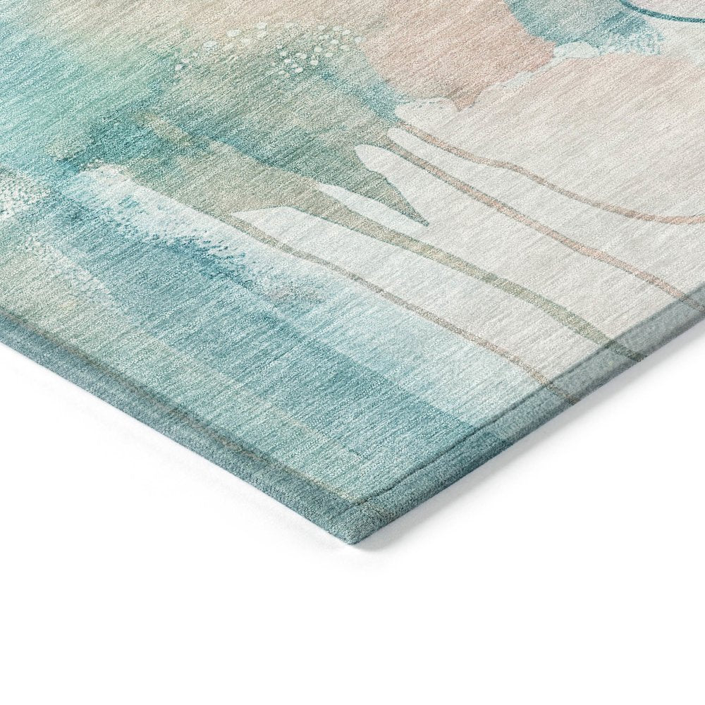 Machine Washable Indoor/Outdoor Chantille ACN2019 Turquoise 8' x 10' Rug