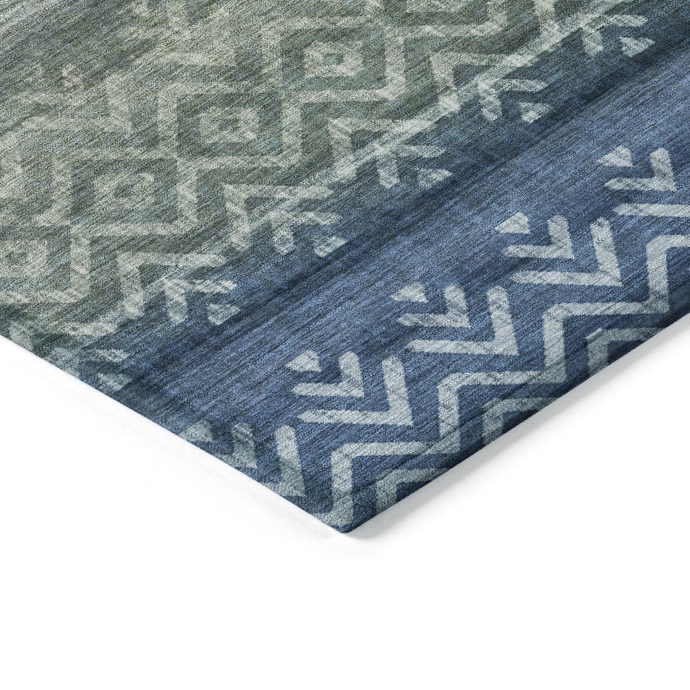 Machine Washable Indoor/Outdoor Chantille ACN2042 Blue 8' x 10' Rug