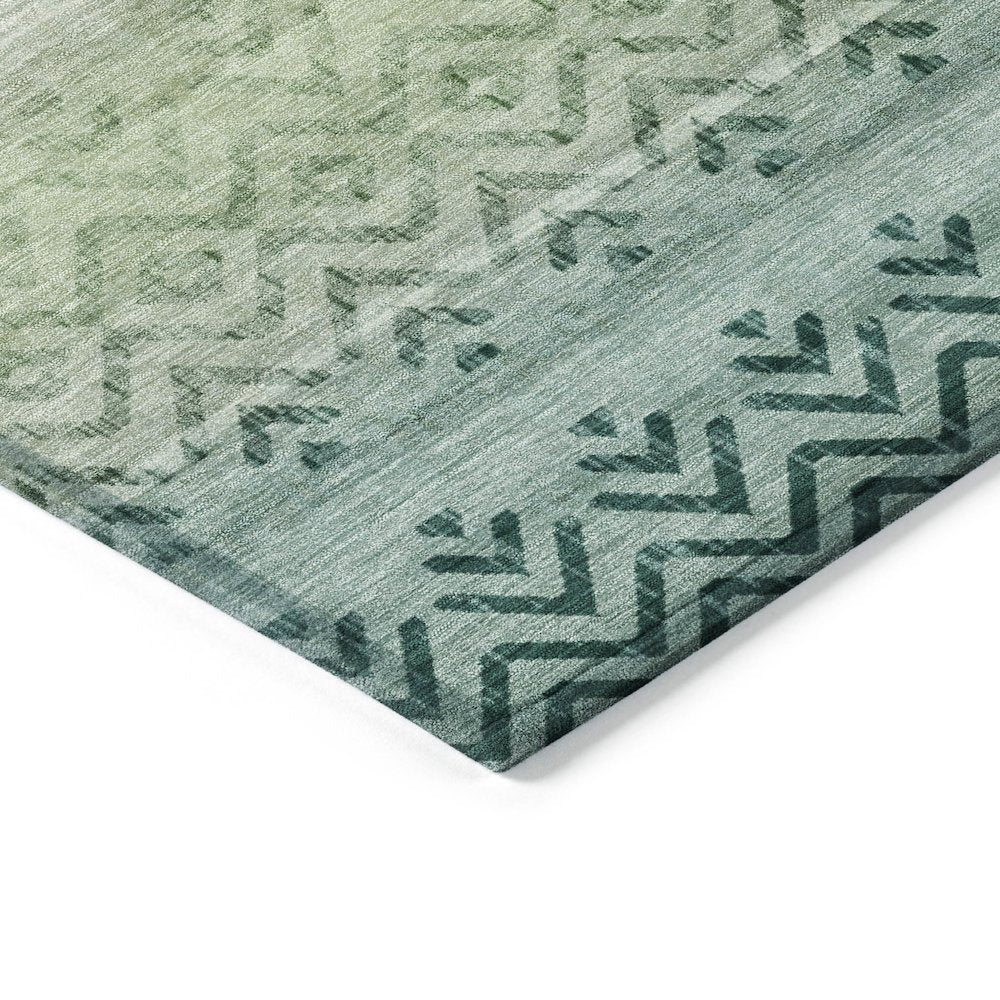 Machine Washable Indoor/Outdoor Chantille ACN2042 Teal 8' x 10' Rug