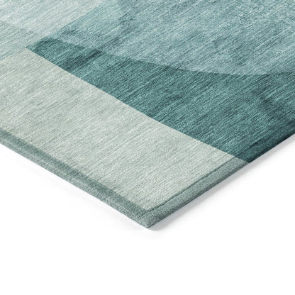 Machine Washable Indoor/Outdoor Chantille ACN2057 Teal 8' x 10' Rug