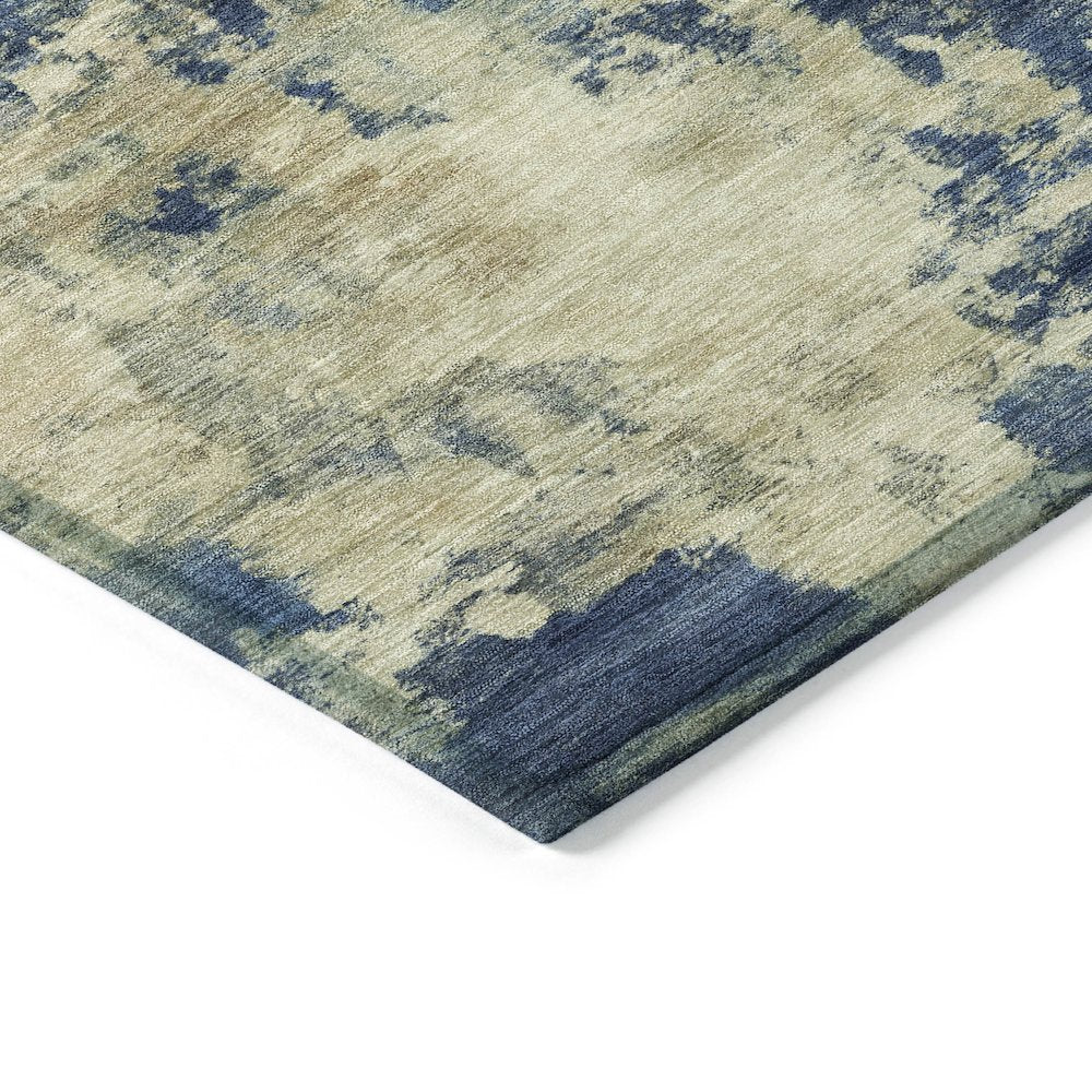 Machine Washable Indoor/Outdoor Chantille ACN2066 Navy 8' x 10' Rug