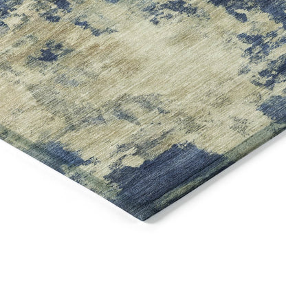 Machine Washable Indoor/Outdoor Chantille ACN2066 Navy 8' x 10' Rug