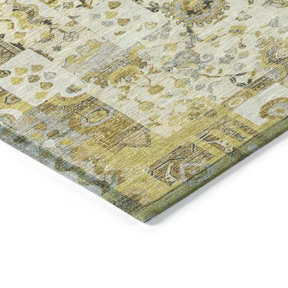 Machine Washable Indoor/Outdoor Chantille ACN2099 Gold 8' x 10' Rug
