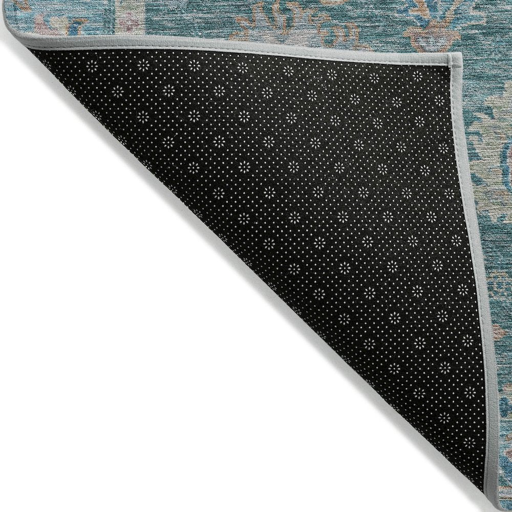 Machine Washable Indoor/Outdoor Chantille ACN2104 Teal 8' x 10' Rug