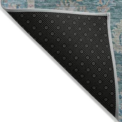 Machine Washable Indoor/Outdoor Chantille ACN2104 Teal 8' x 10' Rug