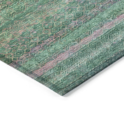 Machine Washable Indoor/Outdoor Chantille ACN2106 Green 8' x 10' Rug