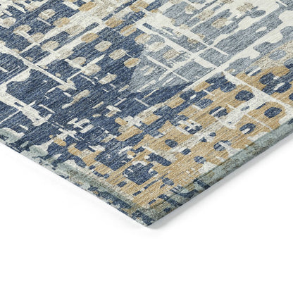 Machine Washable Indoor/Outdoor Chantille ACN2116 Navy 8' x 10' Rug