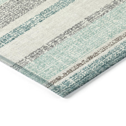 Machine Washable Indoor/Outdoor Chantille ACN2122 Teal 8' x 10' Rug