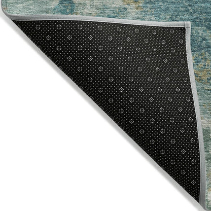 Machine Washable Indoor/Outdoor Chantille ACN2147 Teal 8' x 10' Rug