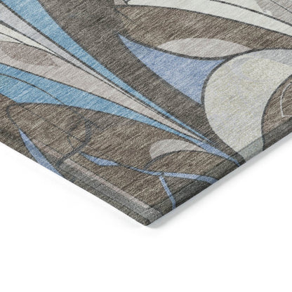 Machine Washable Indoor/Outdoor Chantille ACN2174 Brown 8' x 10' Rug