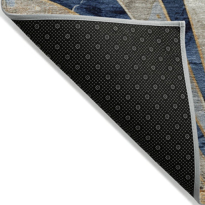 Machine Washable Indoor/Outdoor Chantille ACN2177 Navy 8' x 10' Rug