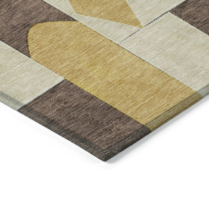 Machine Washable Indoor/Outdoor Chantille ACN2181 Brown 8' x 10' Rug