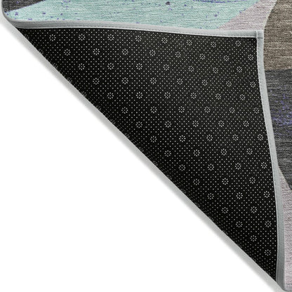Machine Washable Indoor/Outdoor Chantille ACN2185 Teal 8' x 10' Rug