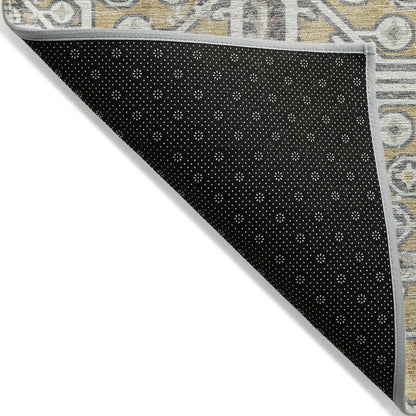 Machine Washable Indoor/Outdoor Chantille ACN2197 Gold 8' x 10' Rug